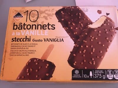 10 bâtonnets vanille