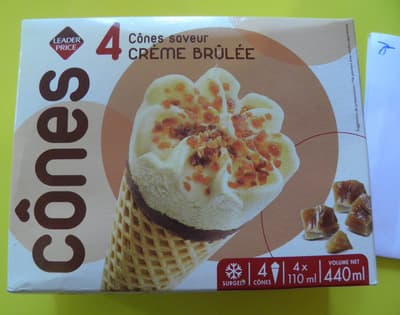 4 Cônes Crème brûlée