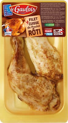 1 filet & 1 cuisse poulet rôti s:skin