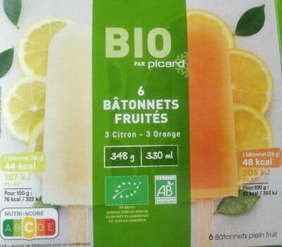 6 Bâtonnets fruités 3 citron-3 orange