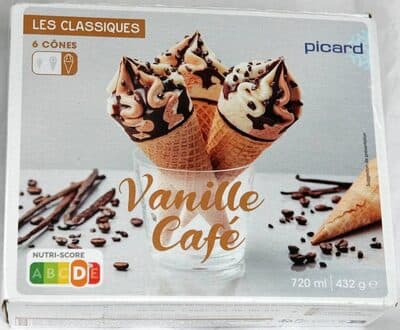 6 Cônes vanille café