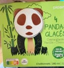 4 pandas glacés, crème glacée vanille, chocolat