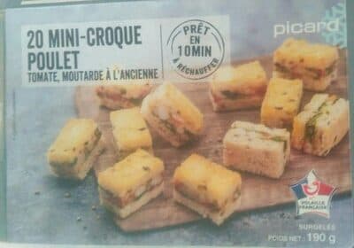 20 mini-croque poulet, tomate, moutarde à l'ancienne