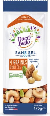4 graines grillées sans sel ajouté