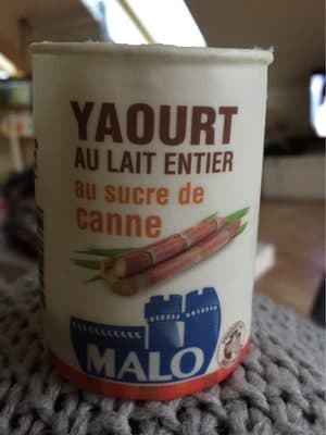 Yaourt sucré nature MALO, 4 pots, 125g
