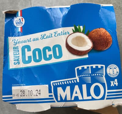 Yaourt lait entier saveur coco