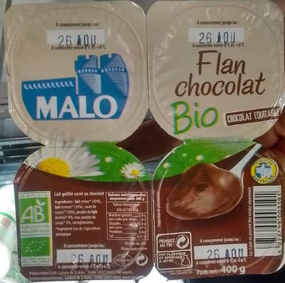 Flan chocolat bio