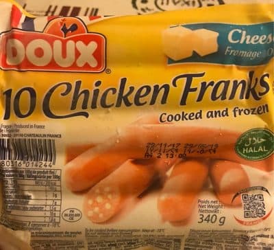 10 chicken francks cheese
