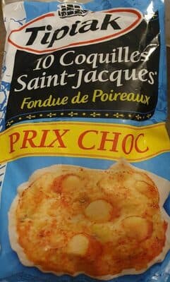 10 coquilles Saint-Jacques Fondue de Poireaux