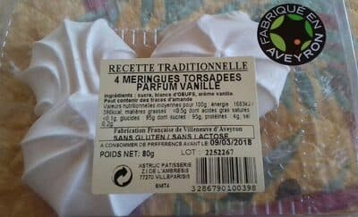 4 meringues torsadees a la vanille barquette filmee