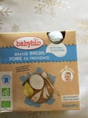 Babybio brasse brebris poire de provence