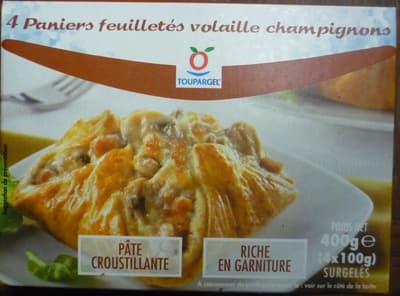 4 Paniers feuilletés volaille champignons - surgelés 400 g