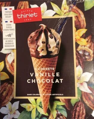 6 Cornets vanille chocolat