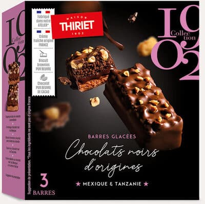 3 Barres glacées chocolats noirs d'origine