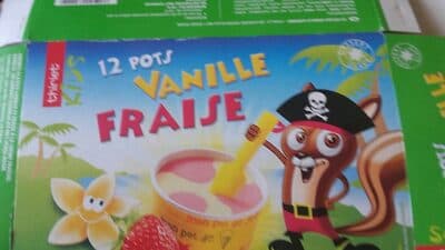 12 pots glasse Kids vanille fraise