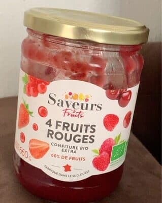 Confiture bio extra 4 fruits rouges