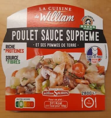 Poulet sauce suprême et ses pommes de terre