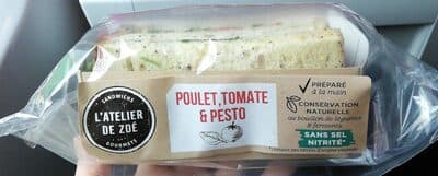 Atelier de Zoé Sandwich Poulet, Tomate & Pesto