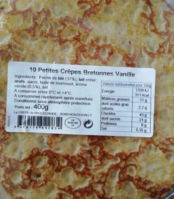 10 petites Crêpes Bretonnes Vanille