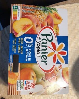Yaourt 0% pêche abricot poire ananas