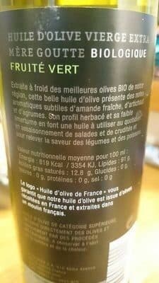Huile d'olive vierge extra biologique fruité vert