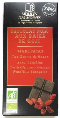 Chocolat noir aux baies de Goji