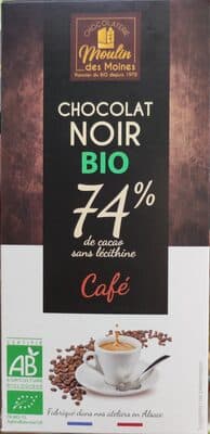 Chocolat Noir au café 74% Cacao