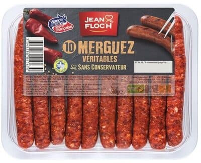Veritables merguez JEAN FLOC'H, 10 pieces