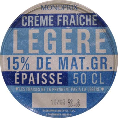 Crème fraîche légère 15 % de Mat. gr. épaisse
