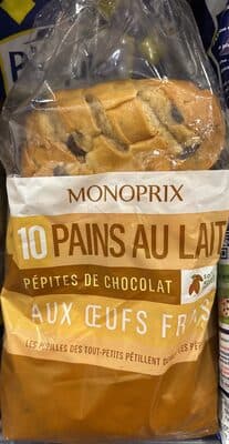 10 pains au lait aux pépites de chocolat au lait