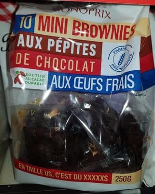 10 mini brownie aux pépites de chocolat