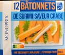 12 batonnets de surimi saveur crabe