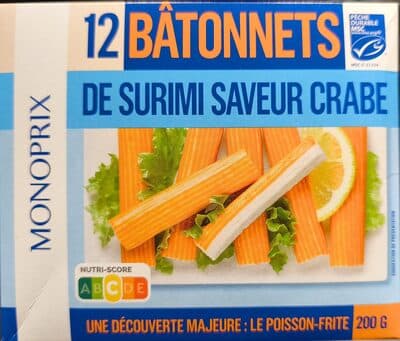 12 batonnets de surimi saveur crabe