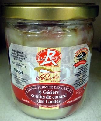 6 Gésiers confits de canard des Landes