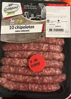 10 Chipolatas sans colorant