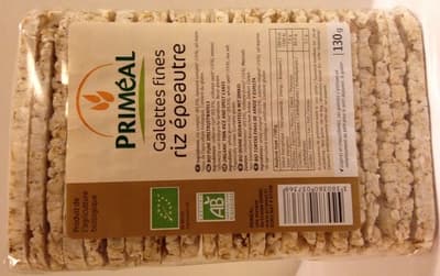 Galettes fines riz épeautre