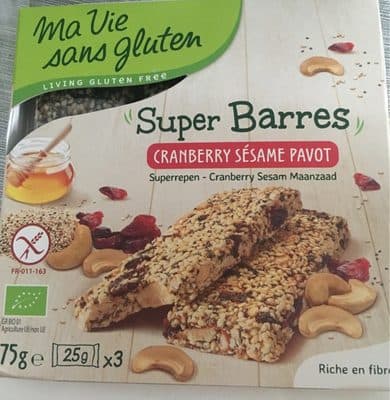 Super barre cranberry sesame pavot