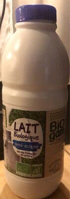 Lait biologique demi-écrémé