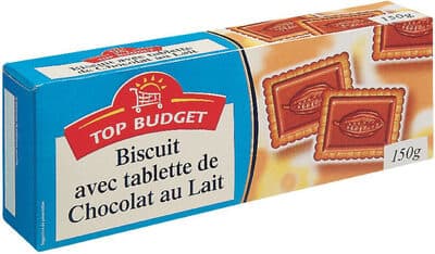 Biscuits avec tablettes de chocolat au lait