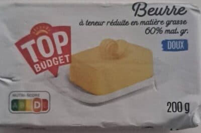 Beurre doux à teneur réduite en matière grasse