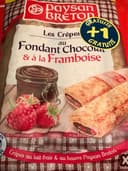 Les crepes au fondant chocolat & a la framboise