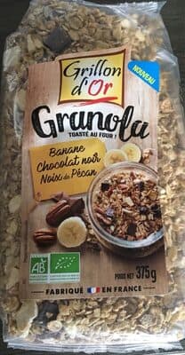 Granola banane chocolat noir noix de Pécan