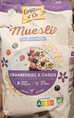 Muesli cranberries cassis