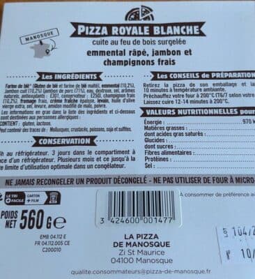 Pizza royale blanche