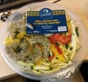Pâtes, légumes frais et crevettes façon wok