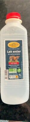 Lait entier de vache.jersiaise frais pasteurisé au bain marie