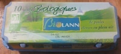 10 oeufs biologiques de poules élevées en plein air