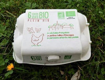 6 gros oeufs BIO Plein air Préimprimé