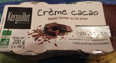 Creme Cacao - dessert fermier au lait entier
