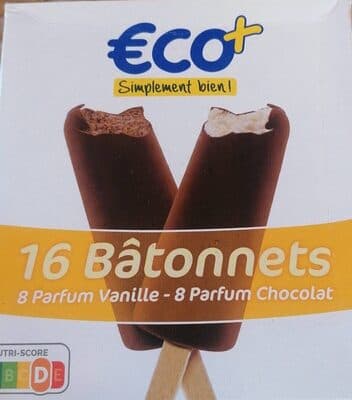 16 bâtonnets 8 vanille- 8 chocolat